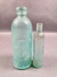 Vintage Green Bottles - Eagle Bottling Works And Mrs Winslows Soothing Syrup