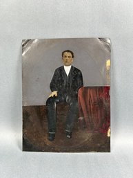Large Hand Colored Tin Type Photo