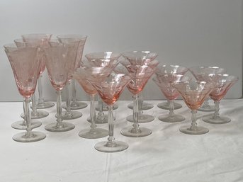 Depression Pink Glassware Set Of 19 *Local Pick-Up Only*