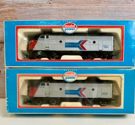 2 Train Engines By Model Power. Amtrack.