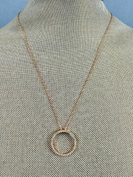 18k Rose Gold Circle Pendant Necklace