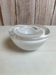 Kosta Boda White And Clear Art Glass Bowl *Local Pick-Up Only*