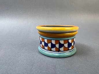 Made In Italy Handpainted Ceramic Trinket Dish.