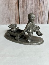 International Pewter Boy & Wagon ~ 1973 *Local Pick-Up Only*