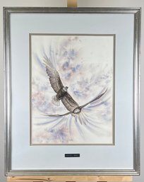 Original Susan LeBow Framed And Signed Watercolor Titled Double Image