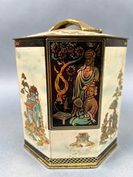 Vintage Peek Frean And Company London England 8 Sided Covered Container.