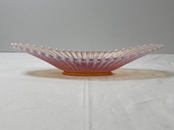 VTG FOSTORIA HEIRLOOM PINK OPALINE OPALESCENT GLASS CELERY / CONSOLE BOWL *Local Pick-Up Only*