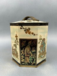 Vintage Peek And Frean Company London England 8 Sided Covered Tin.
