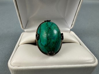 Large Turquoise And Silver Ring
