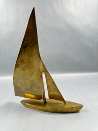 Gold Tone Metal Sailboat
