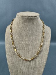 Goldtone And Faux Pearl Necklace