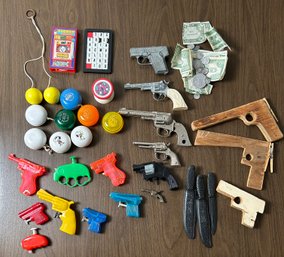 Assorted Lot Of Toys Cap, Water & Wooden Guns Yo -Yos ETC *Local Pick-Up Only*