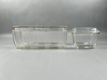 Lot Of 2 Refridgerator Dishes - Hazel Atlas & Pyrex