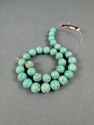Gold Line Turquoise Beads