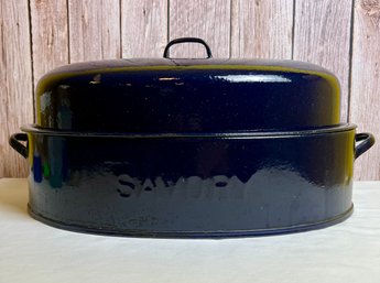 Large Savory Cobalt Blue Enameled Roaster *Local Pick-Up Only*