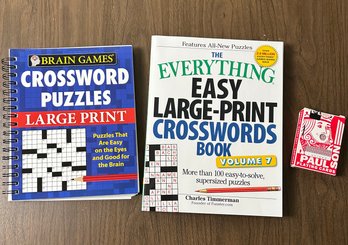 Preowned Lot Of 2 Crossword Puzzles Books & Deck Of Cards *Local Pick-Up Only*