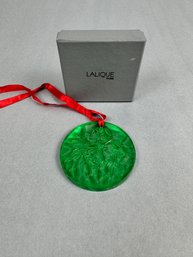 Lalique Green Noel 1990 Christmas Ornament