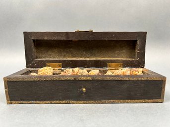 Made In India Wood Chest Filled With Frankincense And Myrrh.
