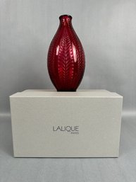 Lalique Rouge Acacia Red Vase