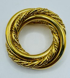 Napier Triple Gold Plated Twist Circle Brooch