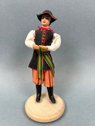 Polish Folk Dancer Figurine Handmade In Poland.
