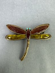 Gold Tone Brooch With Makers Mark