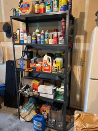 Garage Shelf Full Of Oils, Cleaning Supplies, Garden Chemicals Etc. *LOCAL PICKUP ONLY - NO SHIPPING*