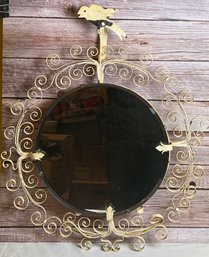 Heavy Round Metal Rustic Garden Style Painted Mirror *Local Pick-Up Only*