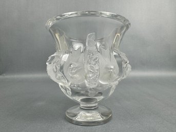 Lalique France Crystal DAMPIERRE  Raised Birds & Vines Vase