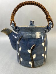 Art Pottery Tea Steeping Pot With Built In Strainer.