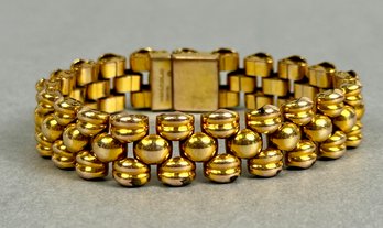 Gold Filled Tank Tread Bracelet Made In Switzerland