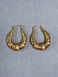 14K Yellow Gold Hoop Pierced Earrings