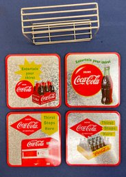 Vintage Coca-Cola Coasters Red & Chrome