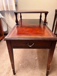 Imperial Mahogany And Leather End Table *Local Pick-Up Only*