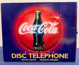 Vintage Coca-Cola Blinking Disc Telephone In Box