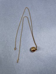 14K Yellow Gold Chain And Orb Pendant