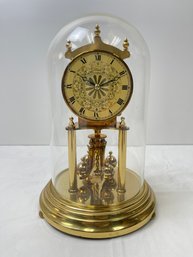 Original Mid Century Kundo Jahresuhr 400 Day Anniversary Glass Dome Mantel Clock
