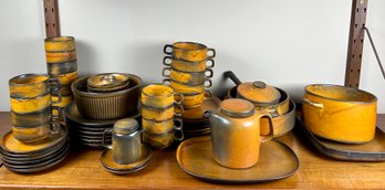 55 Piece Set Of Vintage Heisterholz Keramik Pottery Tableware