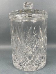 Vintage Block Czech Lead Crystal Cookie Jar.