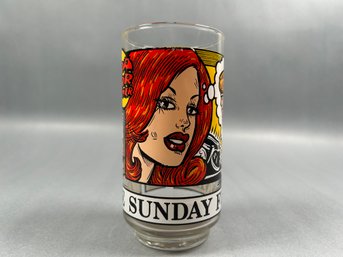 Sunday Funnies Cartoon Glass
