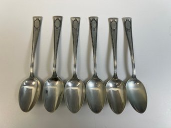 Six Art Deco Sterling Spoons