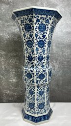 Large Chinese Blue & White Vase *repaired*