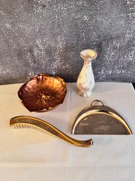 Hammered Copper Bowl, Mt St Helens Ash Vase, Crumb Sweeper. *Local Pick-Up Only*