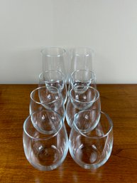 8 Stemless Wine & Water Glasses