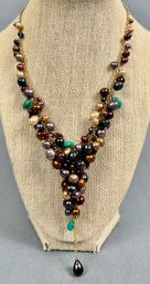 Gold Filled Multicolored Pearl Necklace