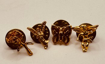 4 Gold Tone Angel Pins