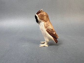 Signed Hand Carved And Painted Bone Owl.