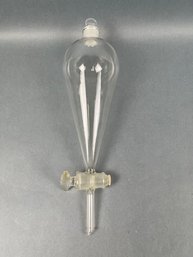 Vintage Pear Shaped Glass Separatory Funnel Glass Stopcock.