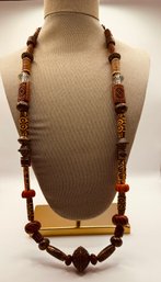 Large Ethnic Beads On Black String
