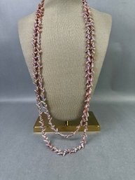 Long Baby Pink Shell Necklace